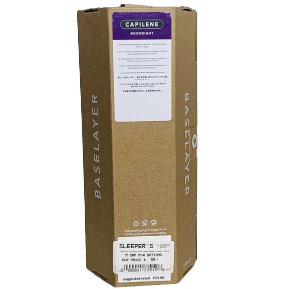 PATAGONIA Capilene Midweight Bottoms Men XXL Black Base Layer Snow Ski 44485 NWT - Picture 5 of 7